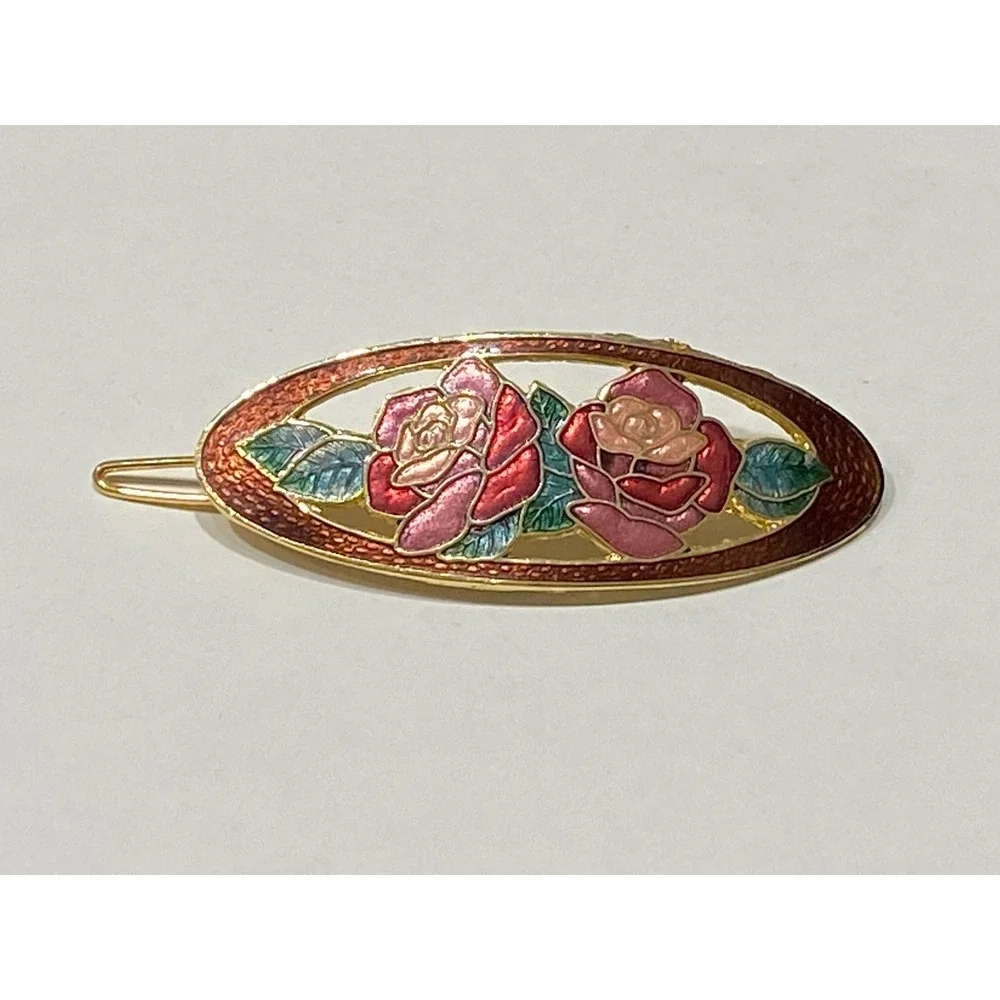 Beautiful Vintage Hair Clip glam floral whimscal rose motif shabby chic romantic